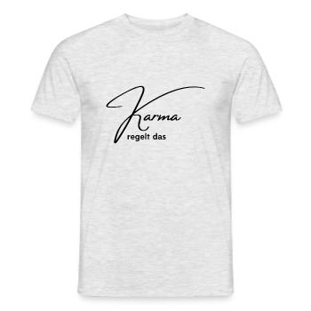Black And White Modern The King T Shirt - Männer T-Shirt - Grau meliert - Vorne - AI Model Male 178 dark (178cm)