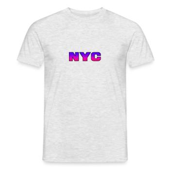 NYC new york / blau-pink - Männer T-Shirt - Grau meliert - Vorne - AI Model Male 178 dark (178cm)