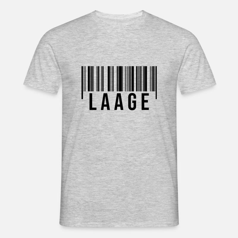 Laage Strichcode - Männer T-Shirt - Grau meliert