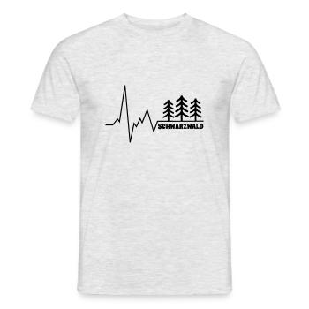 Mein Herz schlägt Schwarzwald EKG - Männer T-Shirt - Grau meliert - Vorne - AI Model Male 178 dark (178cm)
