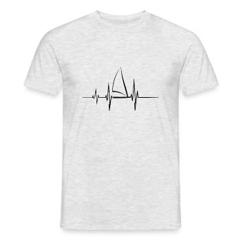 Segelboot Heartbeat Segelboot - Männer T-Shirt - Grau meliert - Vorne - AI Model Male 178 dark (178cm)