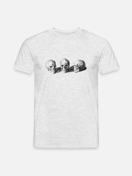 3 skulls - Männer T-Shirt - Grau meliert