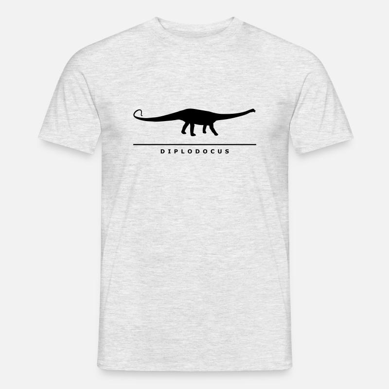 Urzeitriesen: Diplodocus - Männer T-Shirt - Grau meliert