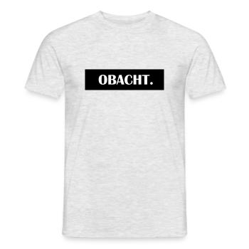 obacht - Männer T-Shirt - Grau meliert - Vorne - AI Model Male 178 dark (178cm)