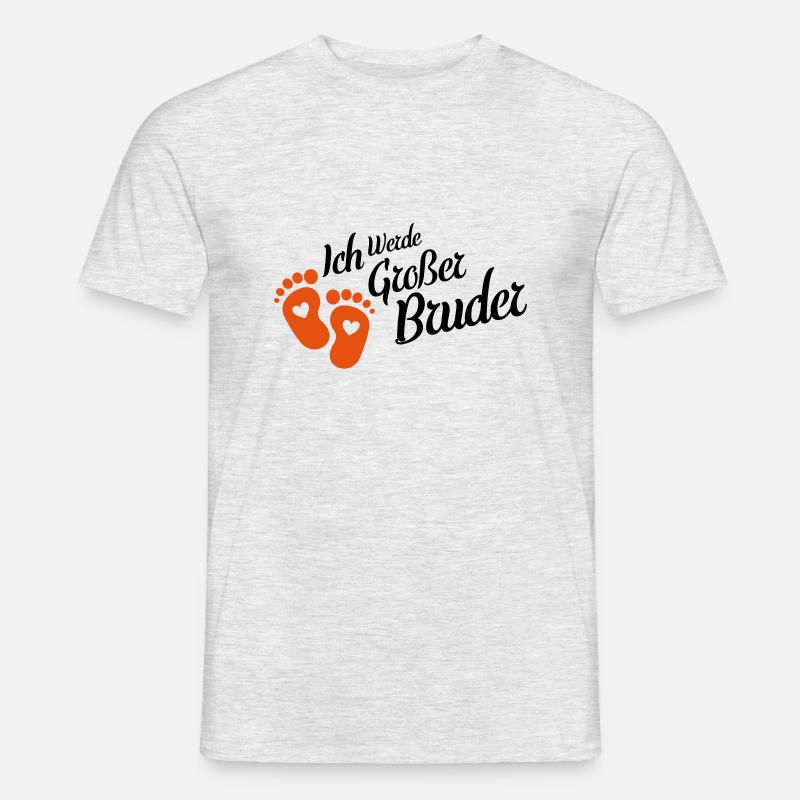 ich werde grosser bruder - Männer T-Shirt - Grau meliert
