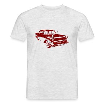 Vintage trader - old car - red - Men's T-Shirt - heather grey - Front - AI Model Male 178 dark (178cm)