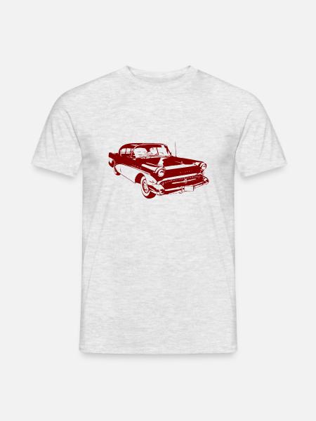 Vintage handelaar - oude auto - rood - Heren T-shirt - grijs gemêleerd