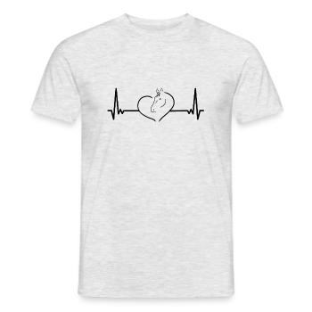 Herz Pferd EKG Kardiogramm Geschenkidee - Männer T-Shirt - Grau meliert - Vorne - AI Model Male 178 dark (178cm)