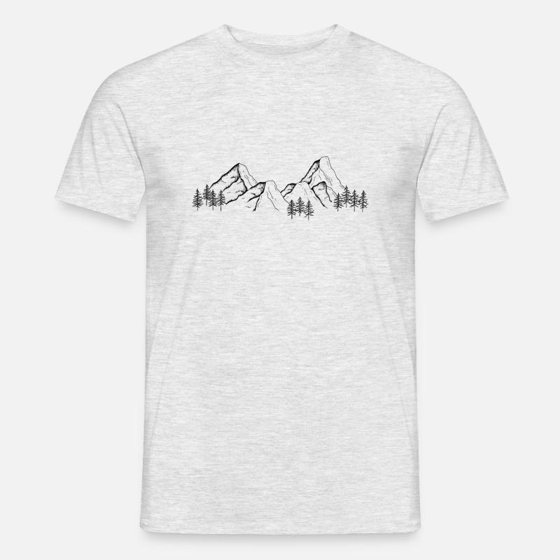 Bäume und Berge - Männer T-Shirt - Grau meliert