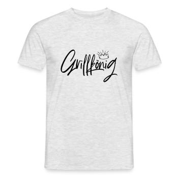 Grillkönig - Grillkönig in Aktion - Männer T-Shirt - Grau meliert - Vorne - AI Model Male 178 dark (178cm)