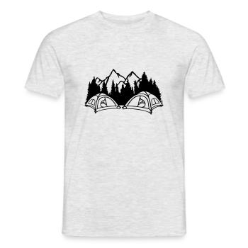 Les campeurs de montagne vivent à l’extérieur - T-shirt homme - gris chiné - Devant - AI Model Male 178 dark (178cm)