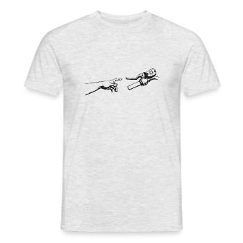 Création d’Adams pour les motocyclistes - T-shirt homme - gris chiné - Devant - AI Model Male 178 dark (178cm)