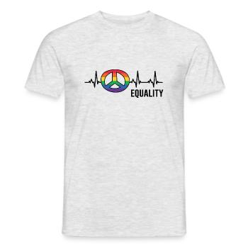 Herzschlag Schwul Regenbogen Peace Equality - Männer T-Shirt - Grau meliert - Vorne - AI Model Male 178 dark (178cm)