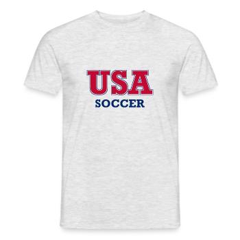 USA Soccer - National Colors - United States - Men's T-Shirt - heather grey - Front - AI Model Male 178 dark (178cm)