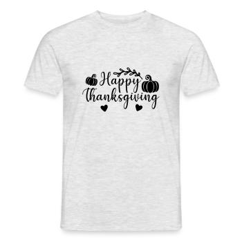 Happy Thanksgiving - Men's T-Shirt - heather grey - Front - AI Model Male 178 dark (178cm)
