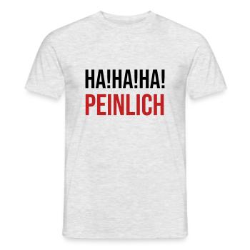 HAHAHA PEINLICH - Männer T-Shirt - Grau meliert - Vorne - AI Model Male 178 dark (178cm)