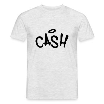 Cash - Männer T-Shirt - Grau meliert - Vorne - AI Model Male 178 dark (178cm)