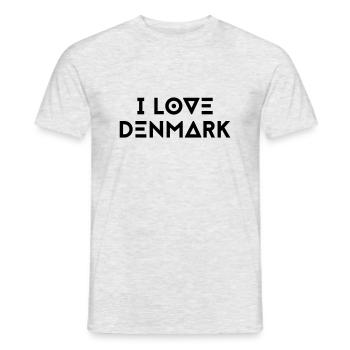 I LOVE DENMARK - Men's T-Shirt - heather grey - Front - AI Model Male 178 dark (178cm)