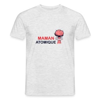 Maman Atomique - T-shirt homme - gris chiné - Devant - AI Model Male 178 dark (178cm)
