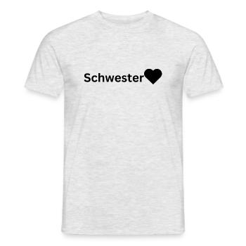 Schwester herz - Männer T-Shirt - Grau meliert - Vorne - AI Model Male 178 dark (178cm)