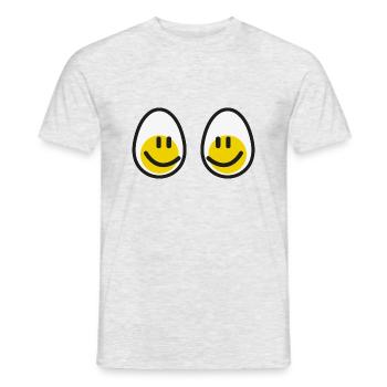 Smiley boobs eggs present - Männer T-Shirt - Grau meliert - Vorne - AI Model Male 178 dark (178cm)