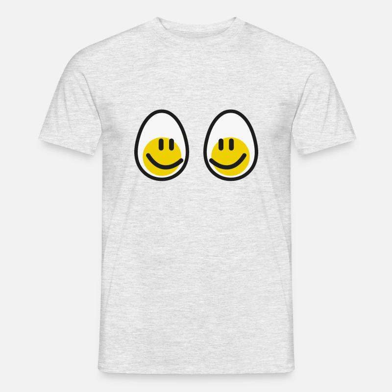 Smiley boobs eggs present - Männer T-Shirt - Grau meliert