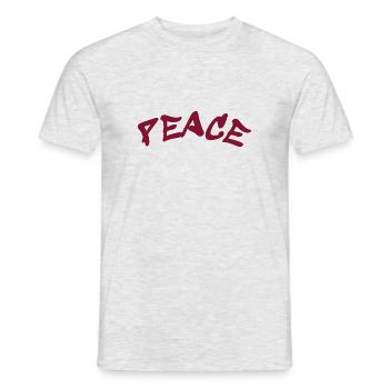 Slogan Paix et Amour - Frieden - T-shirt homme - gris chiné - Devant - AI Model Male 178 dark (178cm)
