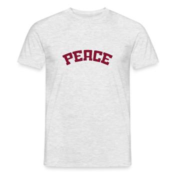 Slogan Paix et Amour - Frieden - T-shirt homme - gris chiné - Devant - AI Model Male 178 dark (178cm)