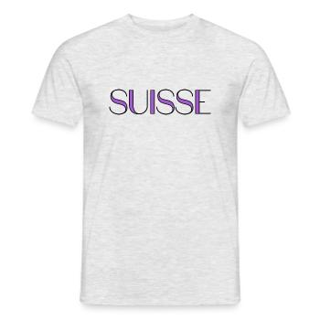 SUISSE. PAYS. GENEVE. HUMOUR. PAYS. DRAPEAU - T-shirt homme - gris chiné - Devant - AI Model Male 178 dark (178cm)