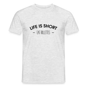 Life is short, eat rillettes - Men's T-Shirt - heather grey - Front - AI Model Male 178 dark (178cm)
