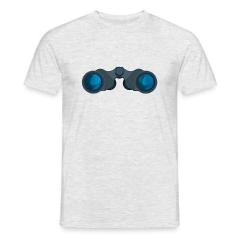 Binoculaire tendeur observateur stalker - T-shirt homme - gris chiné - Devant - AI Model Male 178 dark (178cm)
