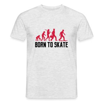 text born to skate evolution board skater skateboa - Men's T-Shirt - heather grey - Front - AI Model Male 178 dark (178cm)