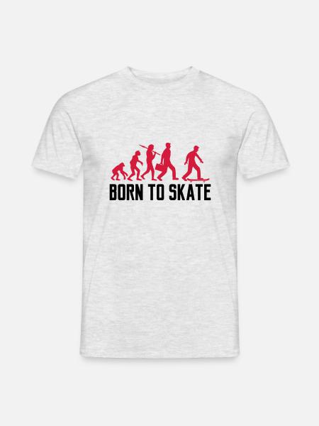 text born to skate evolution brett skater skateboa - Männer T-Shirt - Grau meliert