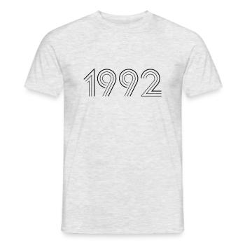 1992 - Männer T-Shirt - Grau meliert - Vorne - AI Model Male 178 dark (178cm)