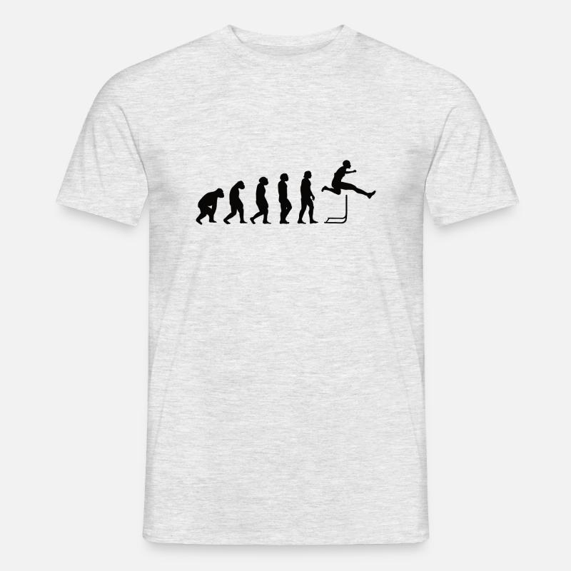 Hürdenläufer Hürdenlauf Evolution Leichtathletik - Männer T-Shirt - Grau meliert