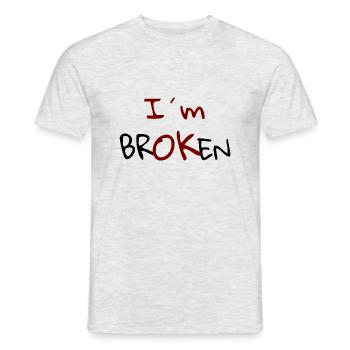 Je suis Broken Design - T-shirt homme - gris chiné - Devant - AI Model Male 178 dark (178cm)