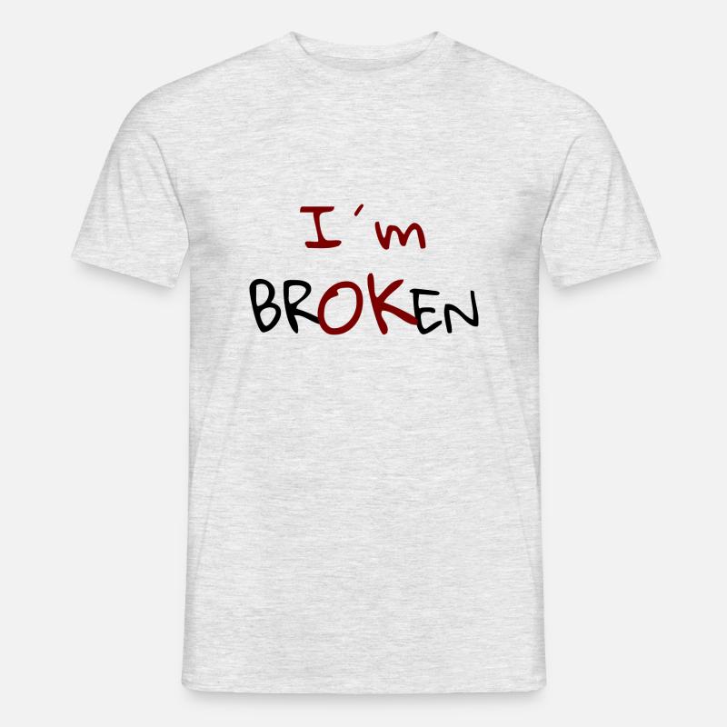 I`m Broken Design - Männer T-Shirt - Grau meliert