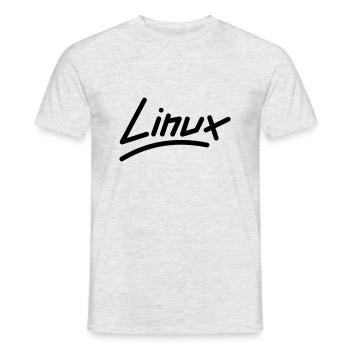 Linux - Vecteur - T-shirt homme - gris chiné - Devant - AI Model Male 178 dark (178cm)