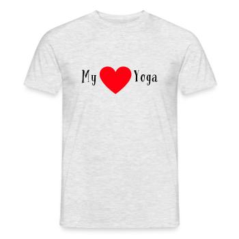 my love yoga / i love yoga - Men's T-Shirt - heather grey - Front - AI Model Male 178 dark (178cm)
