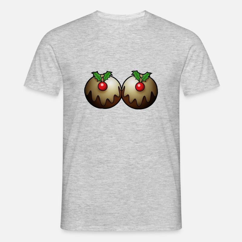 Weihnachtskuchen - Männer T-Shirt - Grau meliert