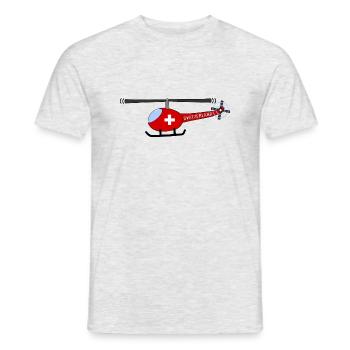 Helicopter Switzerland Flag Children - Men's T-Shirt - heather grey - Front - AI Model Male 178 dark (178cm)