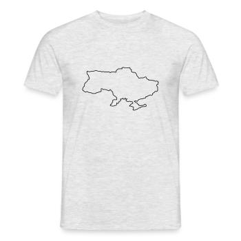 Ukraine Umriss - Männer T-Shirt - Grau meliert - Vorne - AI Model Male 178 dark (178cm)