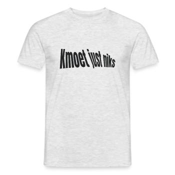 Kmoet just niks, chemises en dialecte anversois - T-shirt homme - gris chiné - Devant - AI Model Male 178 dark (178cm)
