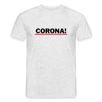 CORONA - Männer T-Shirt - Grau meliert - Vorne - AI Model Male 178 dark (178cm)