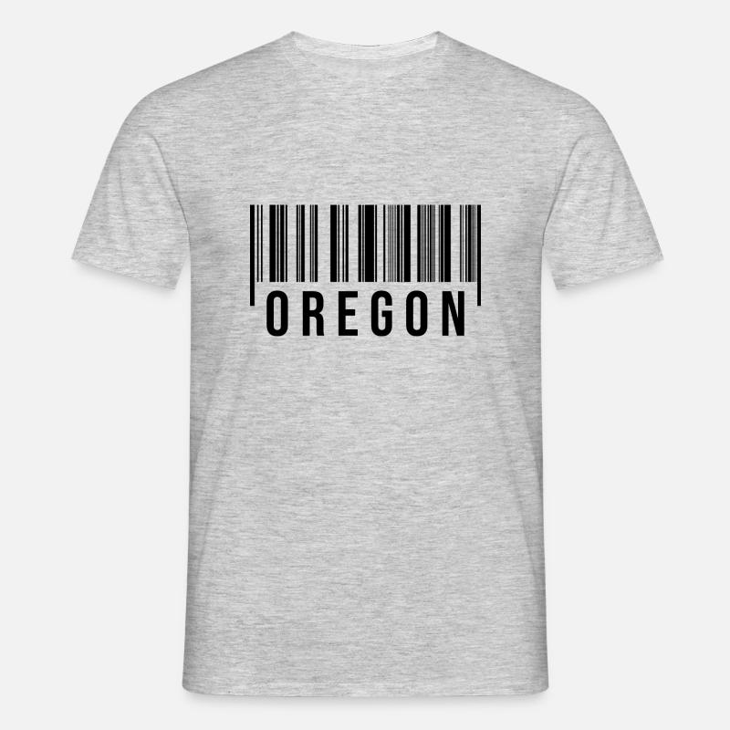 Oregon Strichcode - Männer T-Shirt - Grau meliert