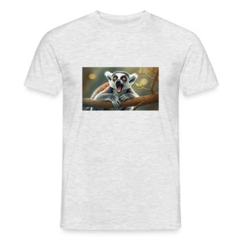 Niedliche Tiere chillen – Kattis - Männer T-Shirt - Grau meliert - Vorne - AI Model Male 178 dark (178cm)