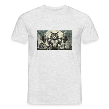 Pun ambiguous german expression - Muskelkater - Men's T-Shirt - heather grey - Front - AI Model Male 178 dark (178cm)