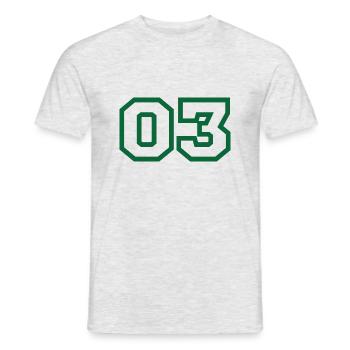 Nummer 3 grüner Sport - Männer T-Shirt - Grau meliert - Vorne - AI Model Male 178 dark (178cm)
