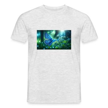 blue butterfly - Men's T-Shirt - heather grey - Front - AI Model Male 178 dark (178cm)