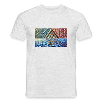 Triangle capable de licorne - T-shirt homme - gris chiné - Devant - AI Model Male 178 dark (178cm)
